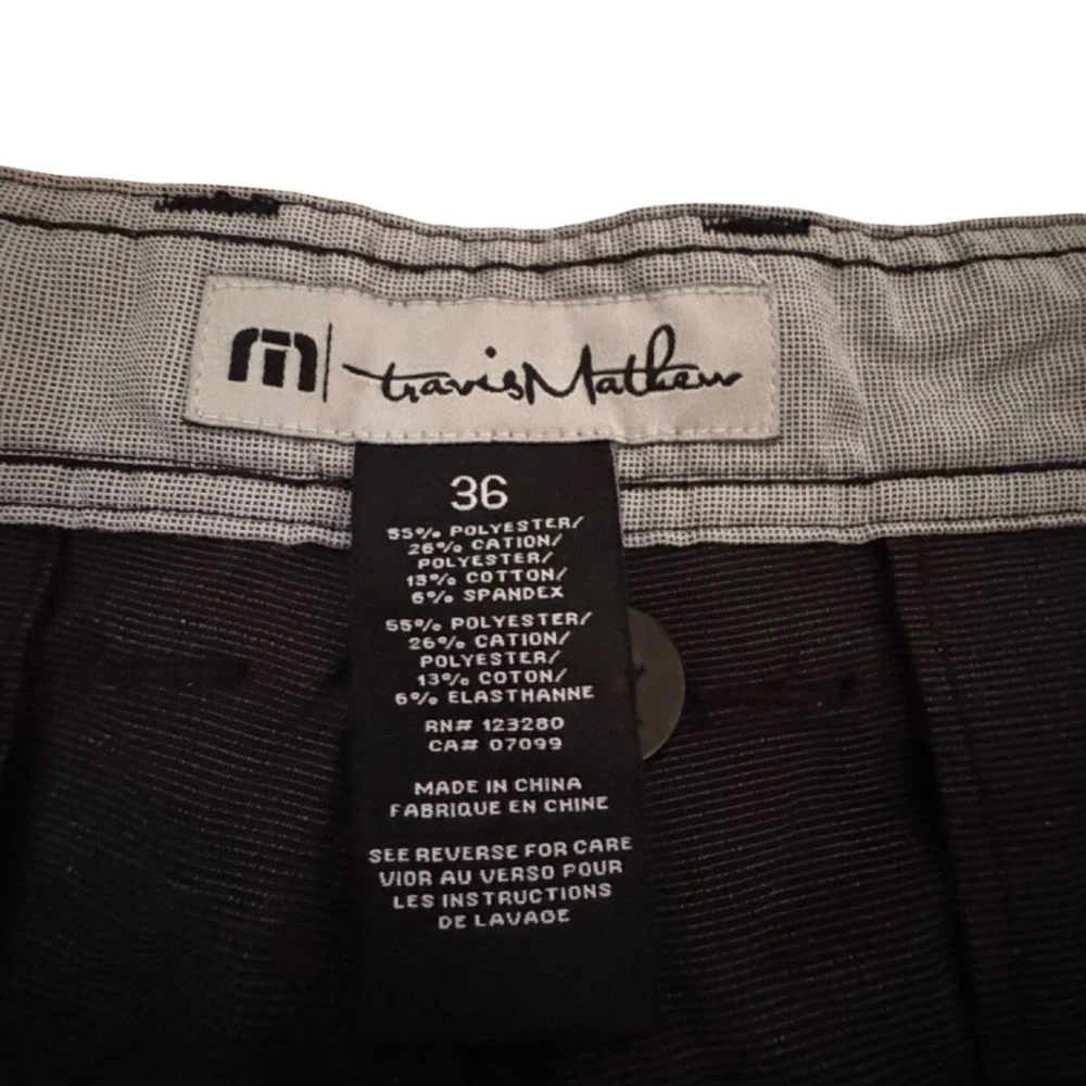 Travis Mathew Carlsbad Stripe Golf Shorts Mens 36 Black Gorpcore Preppy Golf EUC